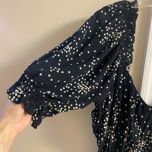 Anthropologie Black and White heart burst midi dress 2X NWT - Picture 7 of 10